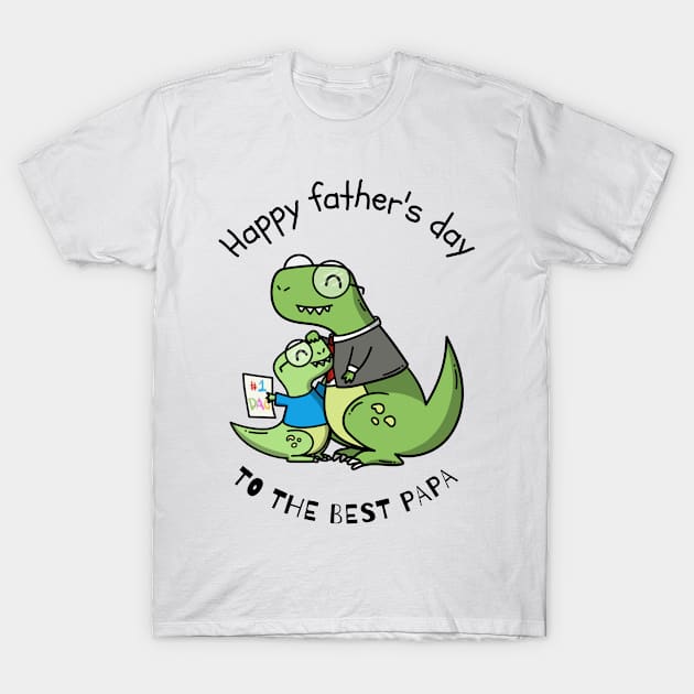 Happy Fathers Day - Worlds Best Papa T-Shirt by Rachel Garcia Designs